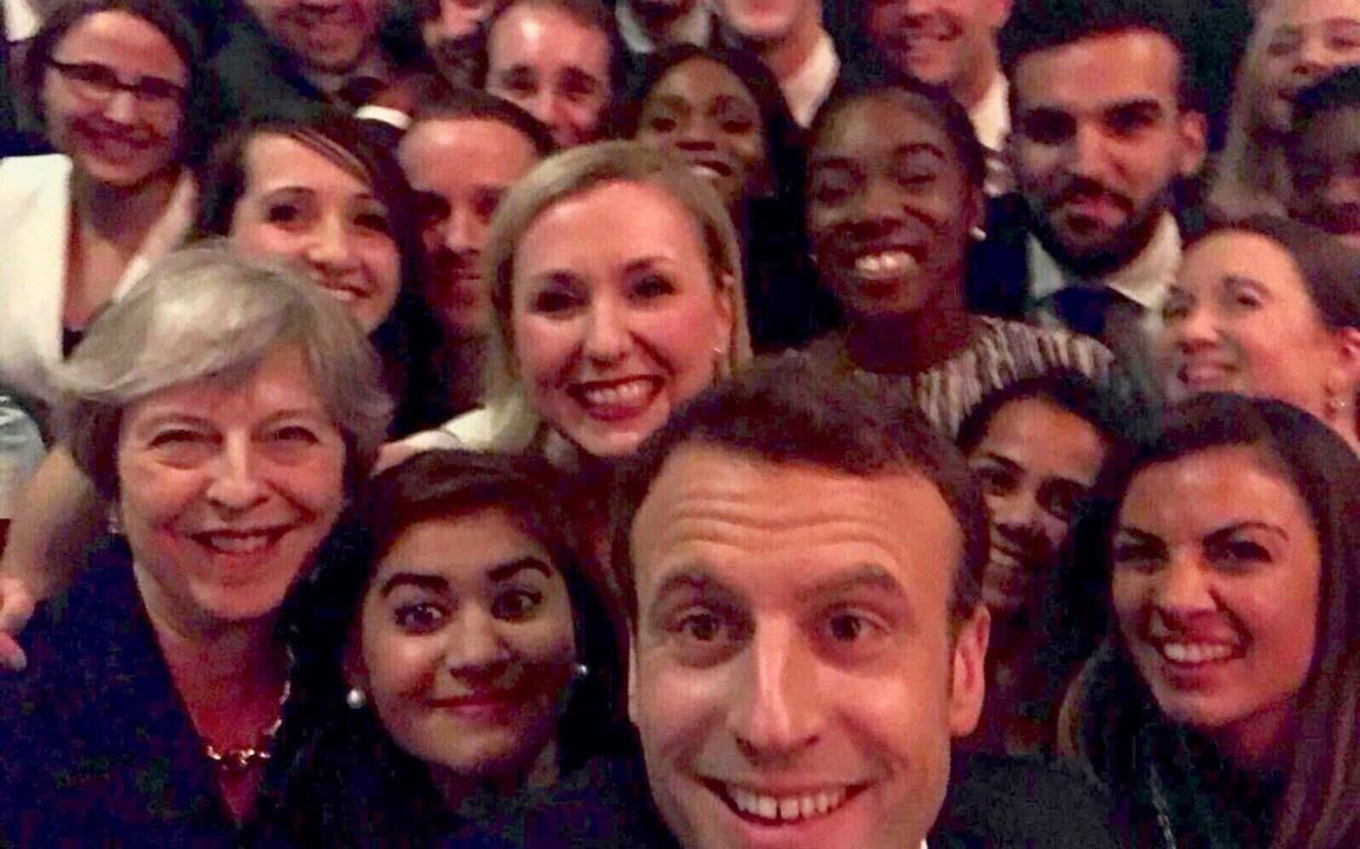 Theresa May posted the selfie on Twitter - Twitter