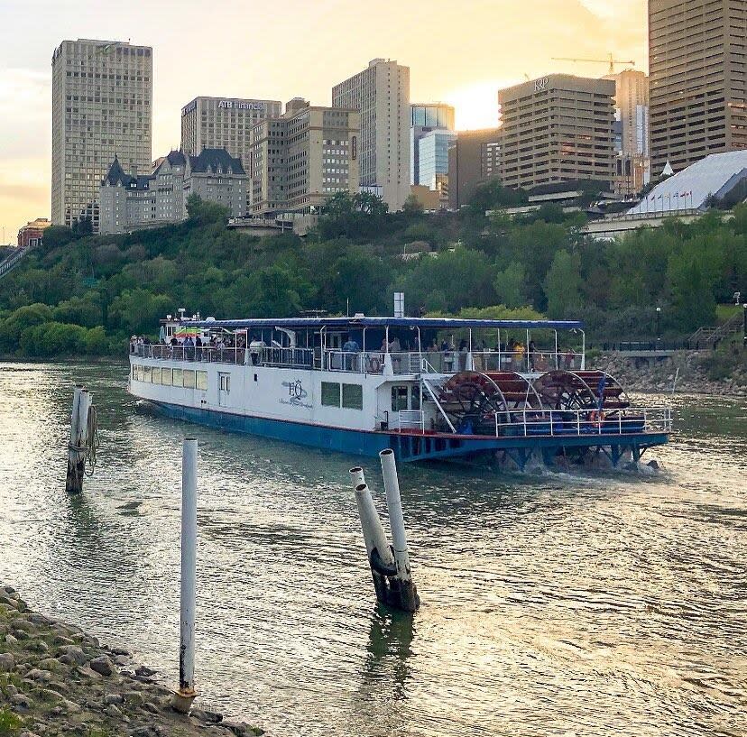 The Edmonton Riverboat, previously known as the Edmonton Queen, will soon be put up for sale.  (The Edmonton Riverboat/Facebook - image credit)