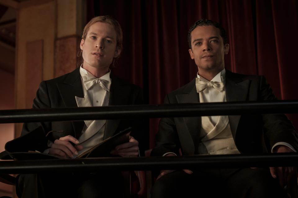 Sam Reid as Lestat De Lioncourt and Jacob Anderson as Louis De Point Du Lac in AMC's "Interview with the Vampire."