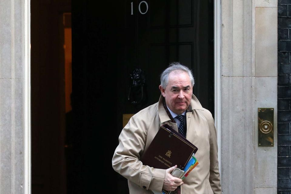 Geoffrey Cox outside Downing Street (AFP via Getty Images)