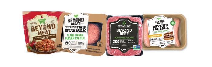 A selection of Beyond Meat products.