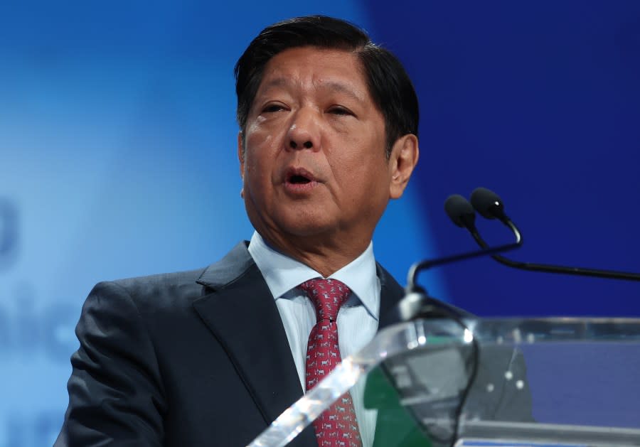 Philippine President Ferdinand Marcos Jr. speaks during the APEC CEO Summit at Moscone West on November 15, 2023 in San Francisco. (Photo by Justin Sullivan/Getty Images)