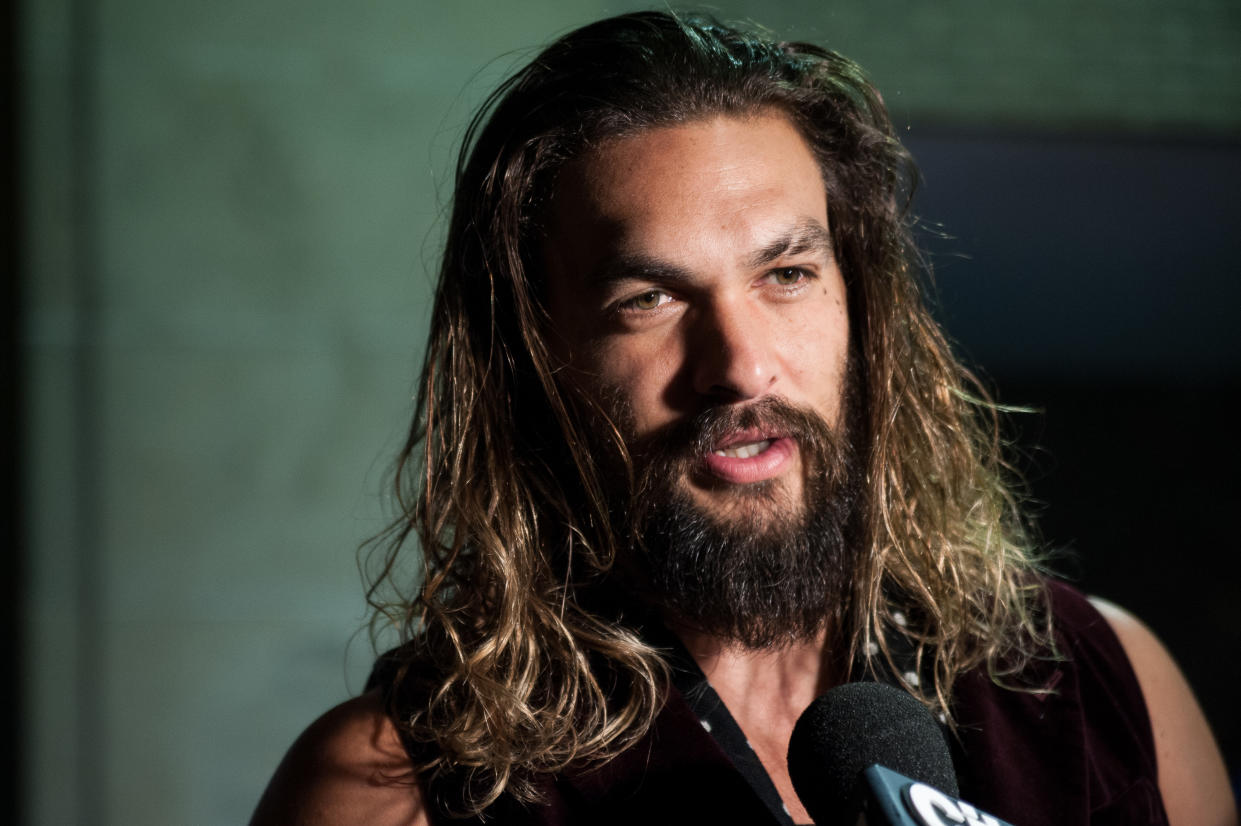 Nobody is having more fun filming “Justice League” than Jason Momoa
