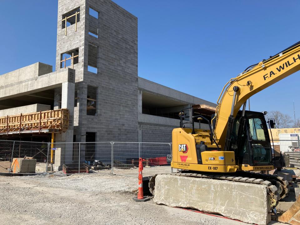 The Civic Square parking garage, a Carmel Redevelopment Commission project, is under construction pictured April 27, 2022.