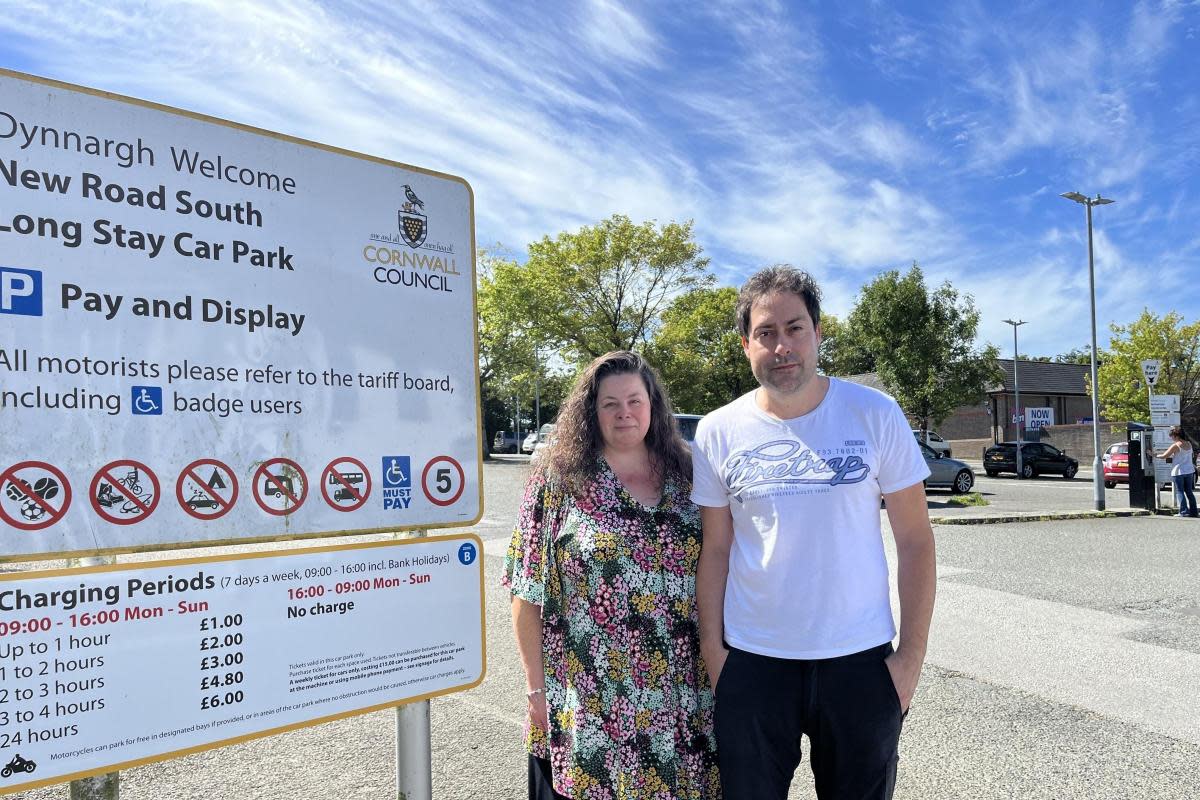 Good news for Callington shopkeepers like Vicki and Andy Brett, pictured last year at the New Road South car park in the town