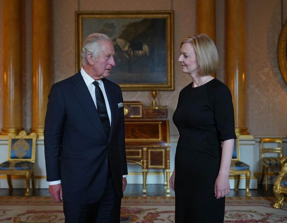 King Charles III during his first audience with Prime Minister Liz Truss (Yui Mok/PA) (PA Wire)