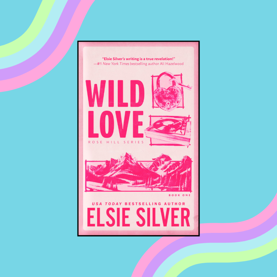 Book cover of "Wild Love" by Elsie Silver with quotes and mountains illustration