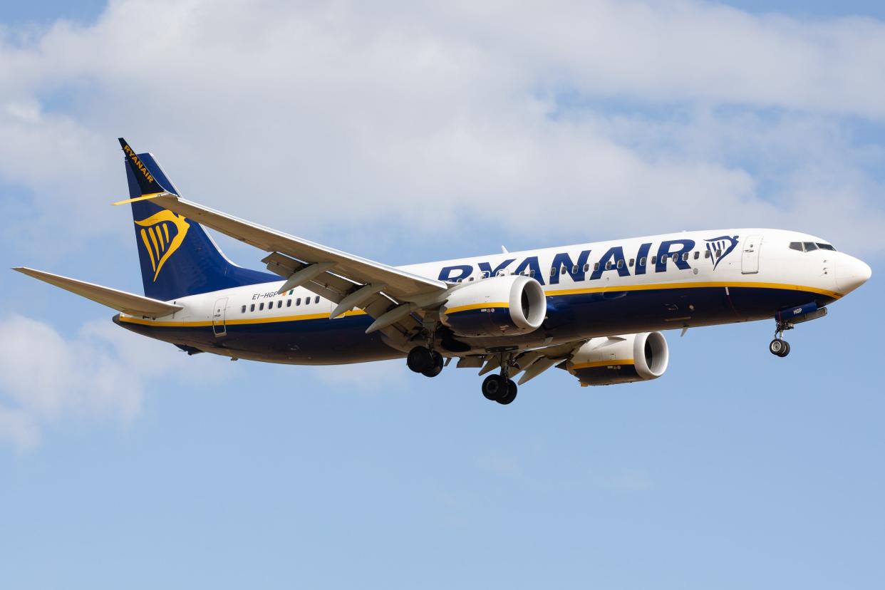 A Ryanair plane.