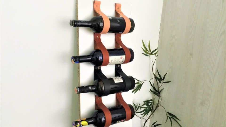 Underkini Leather Strap Wine Rack - Etsy