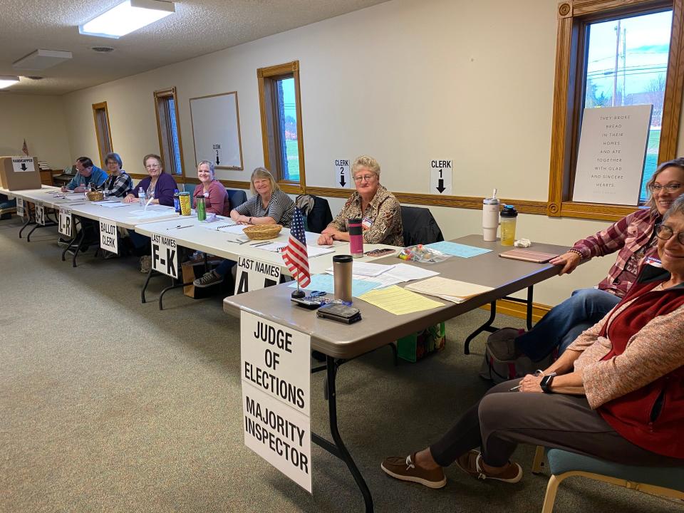 Plenty of election workers were on hand Nov. 7 at Cornerstone Church of Christ, polling place for Hamilton Township 2, one of the biggest precincts in Franklin County, but voter turnout was ‘low and slow.’