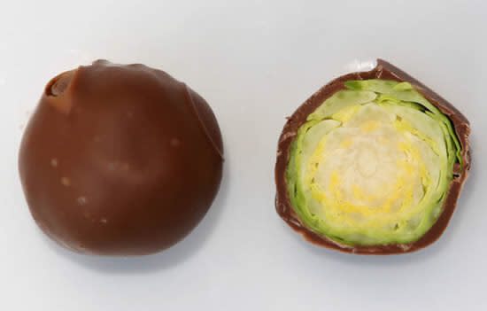 Chocolate covered BRUSSELS SPROUTS are here, and this is why we can’t have nice things