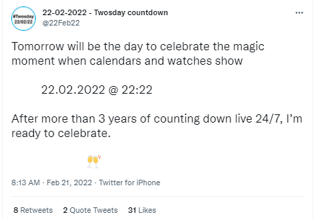  The website has counted down for three years (Twitter)