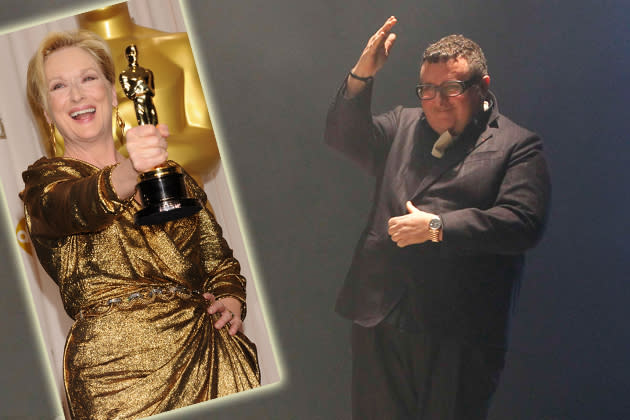 Maryl Streep glänzte beim Oscar in einer Robe von Lanvin. Kreateur: Alber Elbaz. (Bild: Getty)