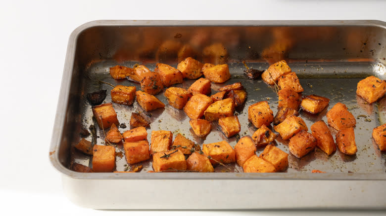 roasted sweet potato chunks 