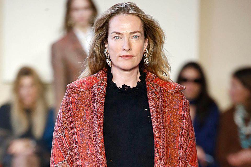 Tatjana Patitz walks the runway at the Etro Ready to Wear Fall/Winter 2019-2020 fashion show at Milan Fashion Week Autumn/Winter 2019/20 on February 22, 2019 in Milan, Italy.