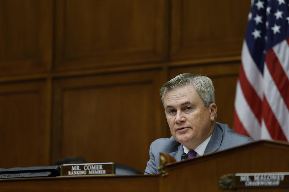 FILE: Committee Ranking Member James Comer (R-KY) speaks during a House Oversight Committee hearing at the Rayburn House Office Building on December 14, 2022 in Washington, DC.  / Credit: / Getty Images