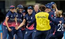 Cricket - Women's Cricket World Cup Final - England vs India - London, Britain - July 23, 2017 England celebrate winning at the end of the match Action Images via Reuters/Andrew Couldridge