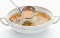 Chicken soup<br><br>Packed with protein and replenishing fluids, chicken soup really is good for colds and flu. It works as an anti-inflammatory and speeds up the production of mucus, which helps your immune system fight and remove the virus that has caused you to be poorly.