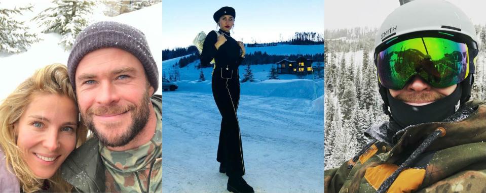 Miley Cyrus and Liam Hemsworth took off for the slopes—with some extended family in tow—for their honeymoon.