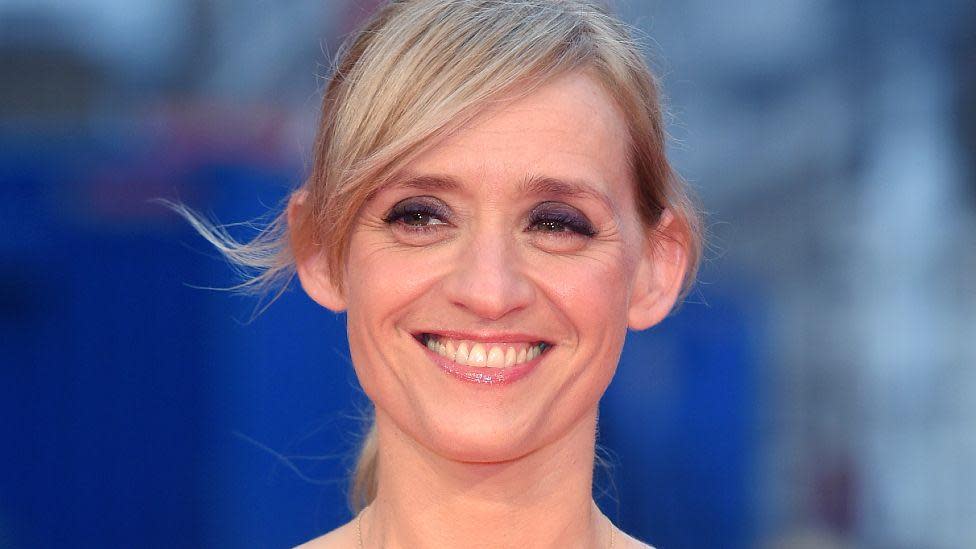 Anne-Marie Duff smiling at a screening of Suffragette in 2015