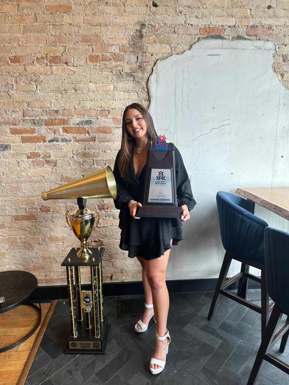 Former Gaylord cheer captain Fayth Sanom was part of the fourth consecutive national championship victories for both Alma Cheer and Alma Stunt during her freshman season.