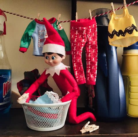 3) Elf on the Shelf doing the laundry