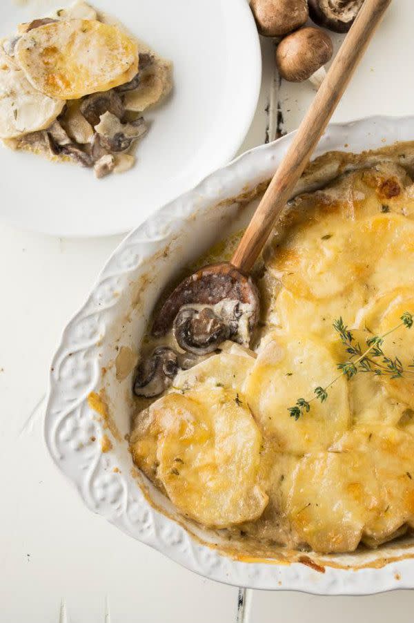 <p>You'll want to eat this one straight out of the pan.</p><p>Get the recipe from <a rel="nofollow noopener" href="http://www.recipegirl.com/2006/11/03/mushroom-and-potato-gratin/" target="_blank" data-ylk="slk:Recipe Girl;elm:context_link;itc:0;sec:content-canvas" class="link ">Recipe Girl</a>.</p>