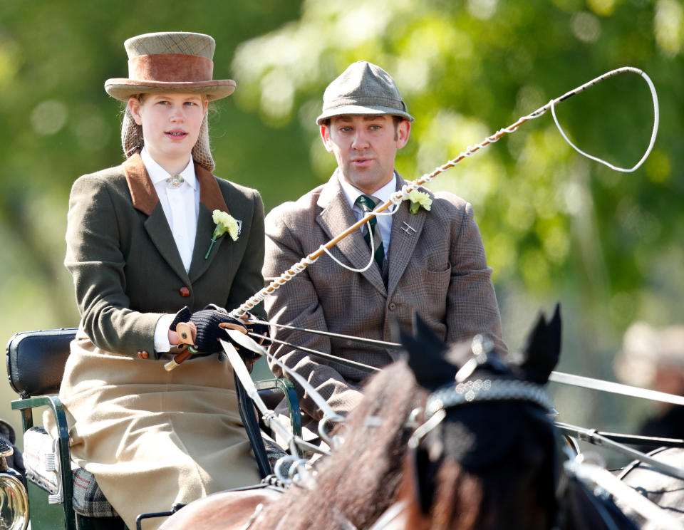 WINDSOR, UNITED KINGDOM - MAY 12: (EMBARGOED FOR PUBLICATION IN UK NEWSPAPERS UNTIL 24 HOURS AFTER CREATE DATE AND TIME) Lady Louise Windsor takes part in 'The Champagne Laurent-Perrier Meet of the British Driving Society' on day 5 of the Royal Windsor Horse Show in Home Park on May 12, 2019 in Windsor, England. (Photo by Max Mumby/Indigo/Getty Images)