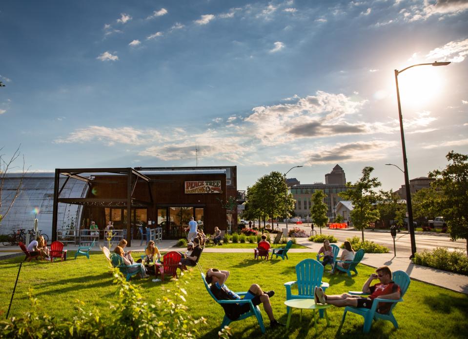 Sit out on the lawn at Peach Tree Brewing in the East Village.