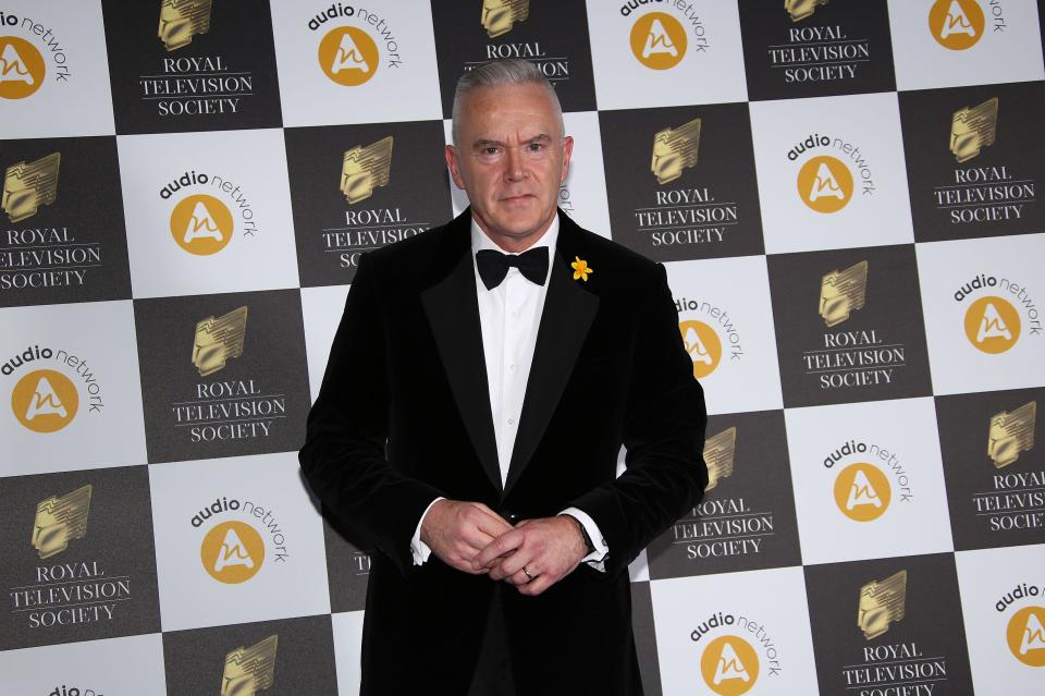 Huw Edwards poses for photographers upon arrival for a the Royal Television Society Awards in central London, Tuesday, Mar 19, 2019. (Photo by Joel C Ryan/Invision/AP)
