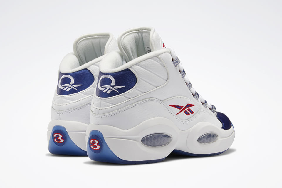 The heels of the Reebok Question Mid “Blue Toe.” - Credit: Courtesy of Reebok