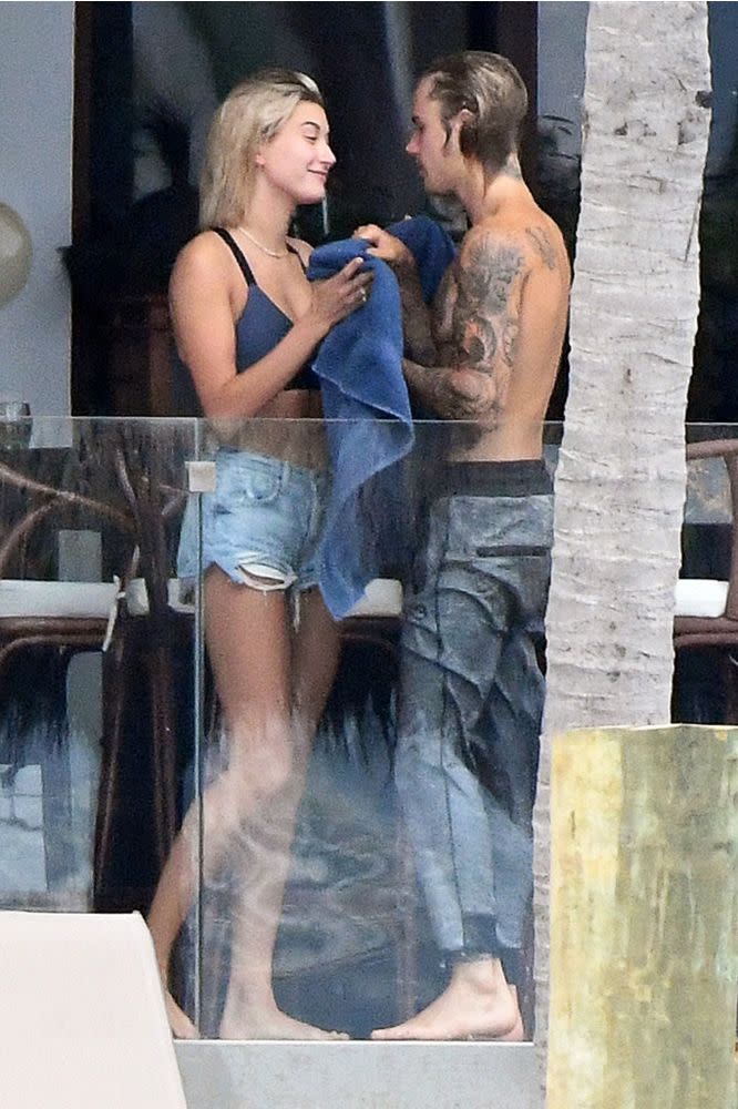 Hailey Baldwin and Justin Bieber in June