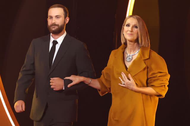 <p>Amy Sussman/Getty</p> Celine Dion and her son, René-Charles