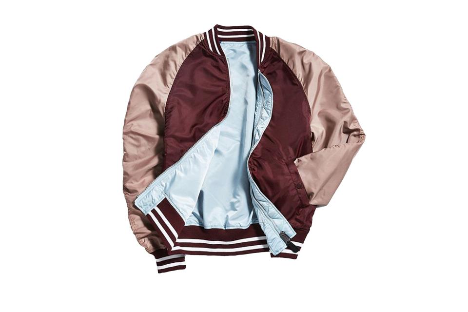 Alpha Industries x UO colorblock raglan varsity jacket (was $169, 28% off)