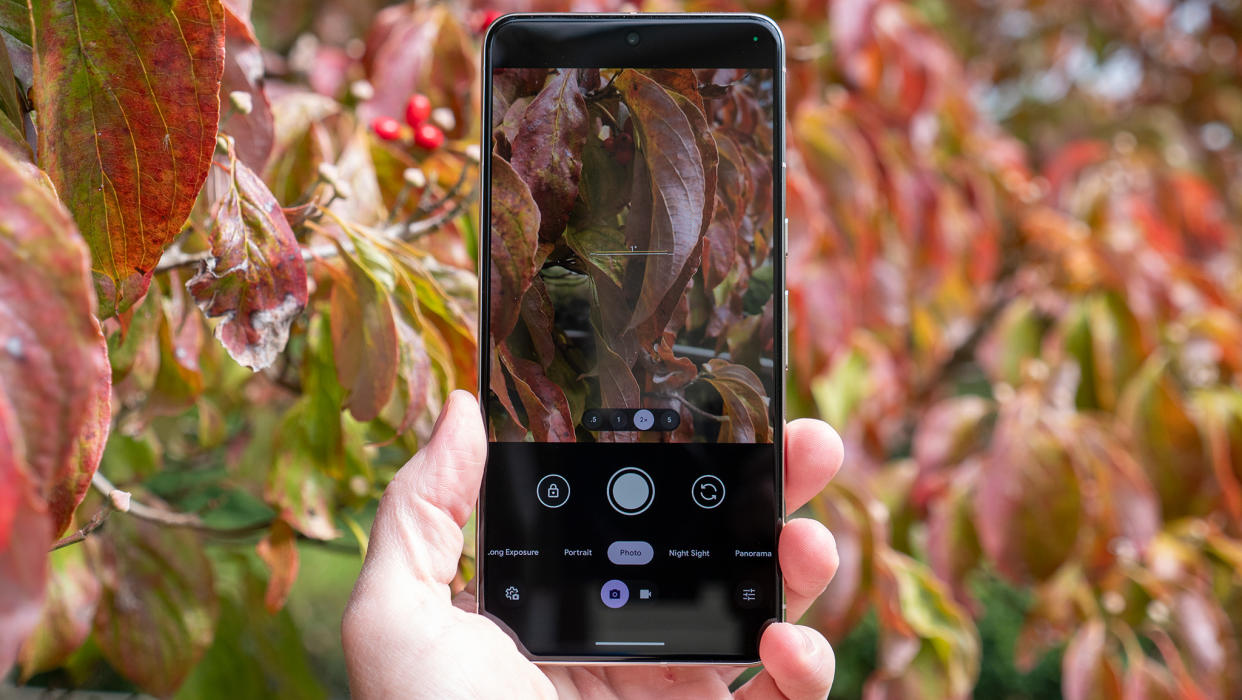  The redesigned camera UI on the Google Pixel 8 Pro. 