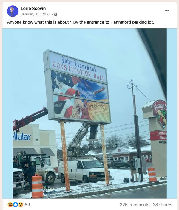 Online users shared photos that purportedly showed a young woman being baptized in a livestock trough or tank under the banner of a Trump flag.