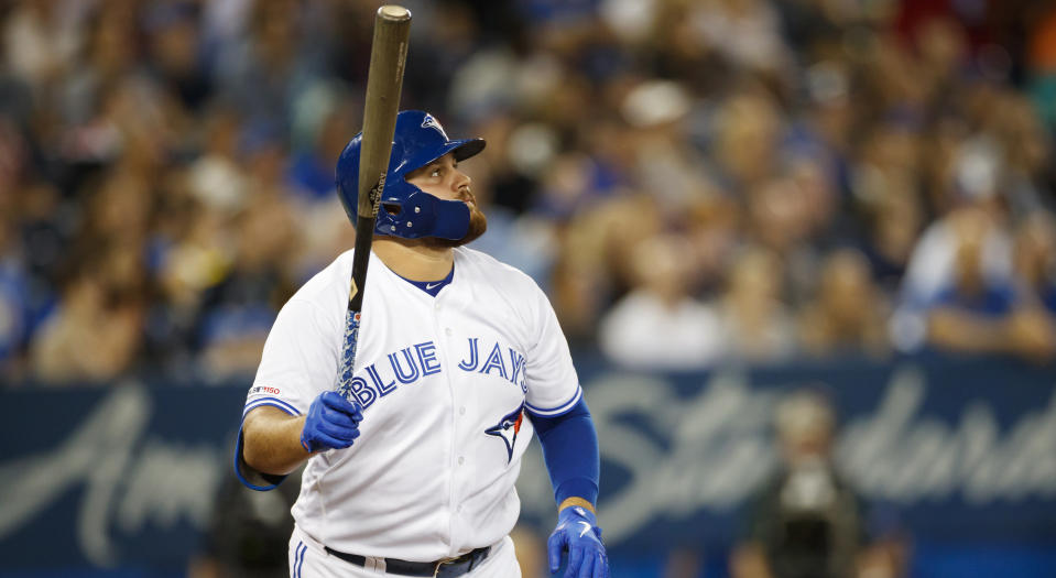 When Rowdy Tellez is on he can make pitchers pay. (Photo by Cole Burston/Getty Images)