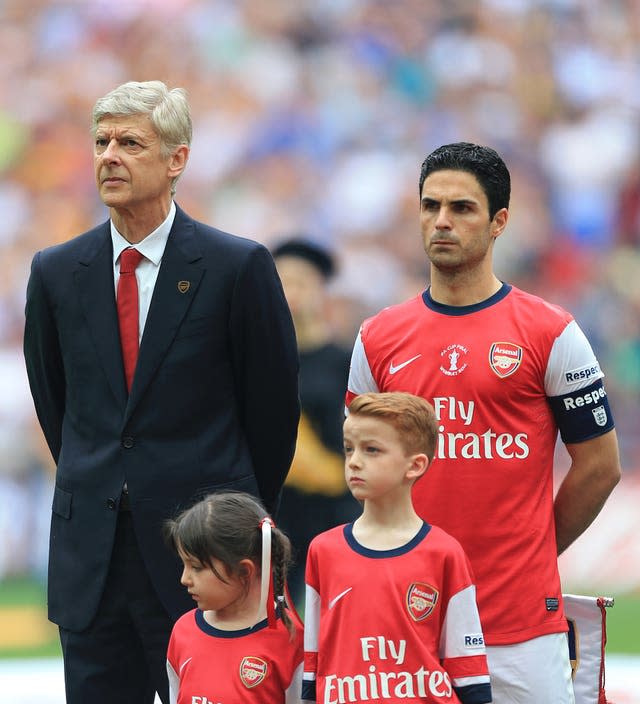 Arsene Wenger, left, and Mikel Arteta