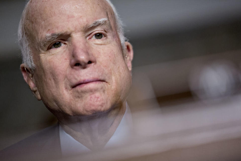 <em>Omission – President Trump didn’t mention Senator John McCain, whose family said on the same day that he would no longer be continuing treatment for an aggressive brain tumour (Picture: Getty) </em>