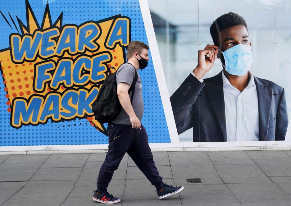 Masks in crowded places could be made mandatory under Plan B (Zac Goodwin/PA) (PA Wire)
