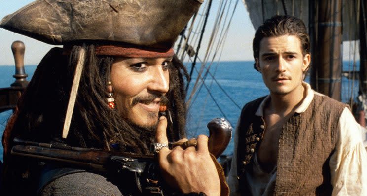 Johnny Depp and Orlando Bloom in ‘Pirates of the Caribbean: The Curse of the Black Pearl’ (Photo: Walt Disney/courtesy Everett Collection)