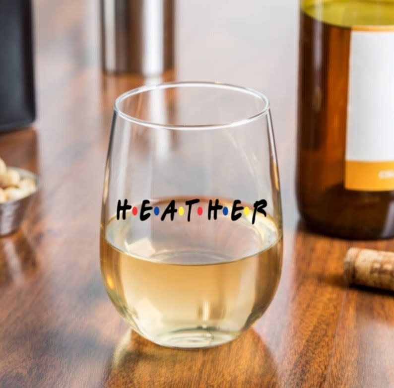 3) 'Friends' Personalized Wine Glass