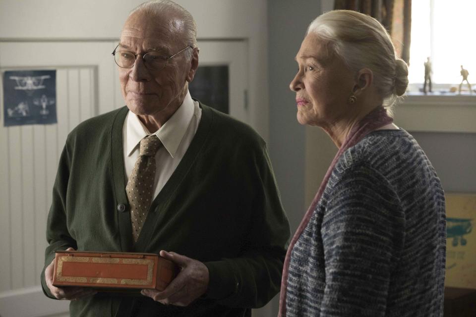 This image released by Roadside Attractions shows Christopher Plummer, left, and Diane Ladd in a scene from "The Last Full Measure." (Jackson Lee Davis/Roadside Attractions via AP)