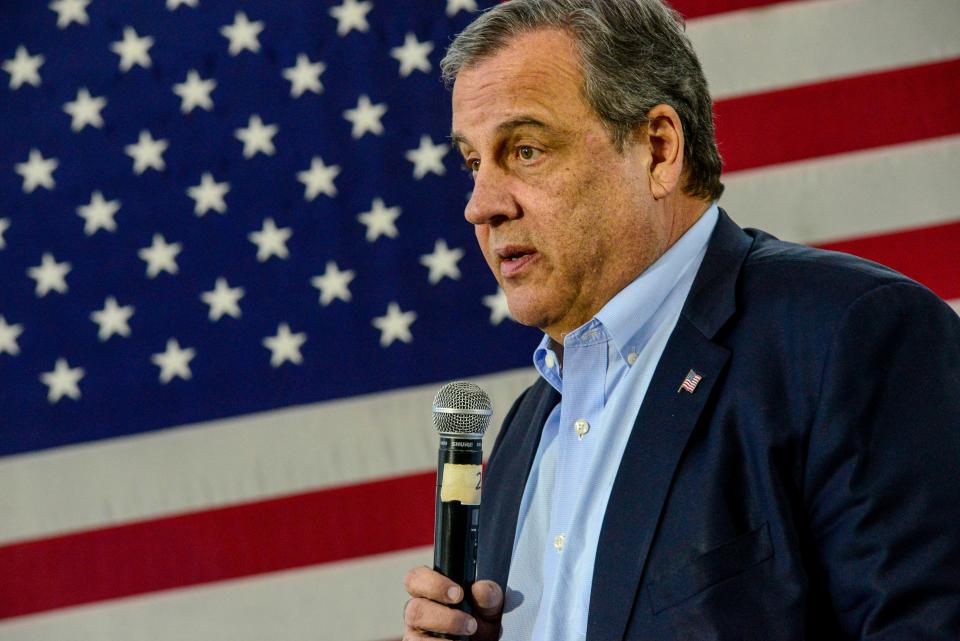 Republican presidential candidate Chris Christie visits Keene State College, in Keene, N.H., as part of the college's American Democracy Project on Thursday, Dec. 7, 2023.