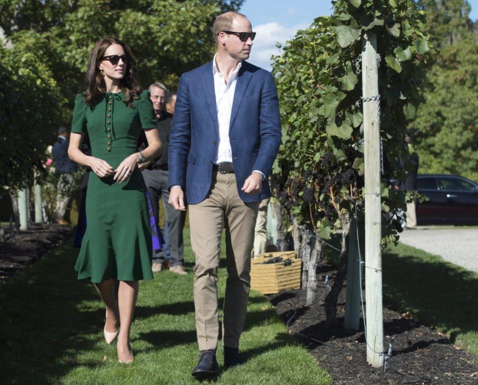 The Duke and Duchess of Cambridge tour Mission Hill Winery in Kelowna, B.C., Tuesday, Sept 27, 2016. THE CANADIAN PRESS/Jonathan Hayward