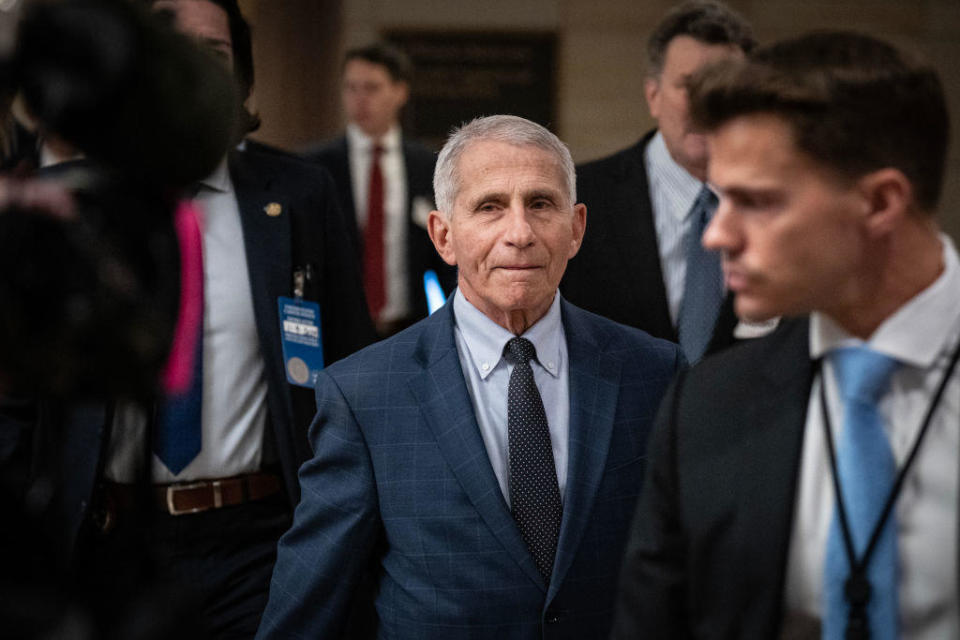 Dr. Anthony Fauci arrives for a closed-door interview with the House Select Subcommittee on the Coronavirus Pandemic at the U.S. Capitol on Jan. 8, 2024. / Credit: Drew Angerer / Getty Images