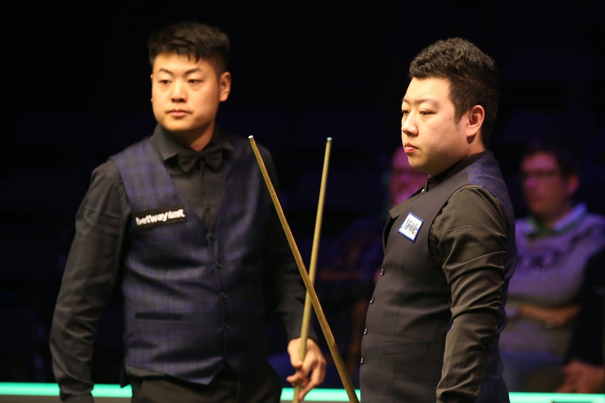 Li Hang (right) and Liang Wenbo have been banned from snooker for life (Nigel French/PA). (PA Archive)