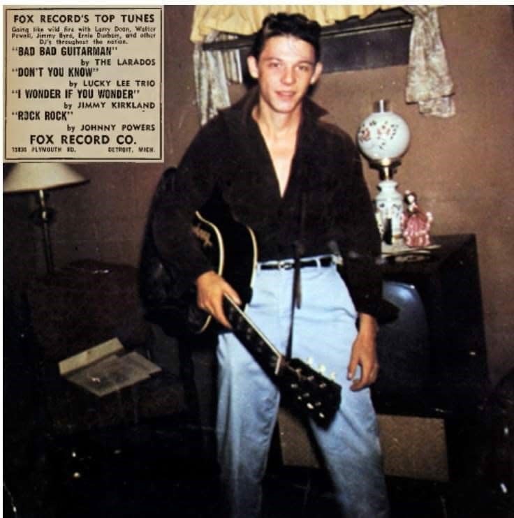 Michigan rock 'n' roll musician Johnny Powers in a 1950s photo.