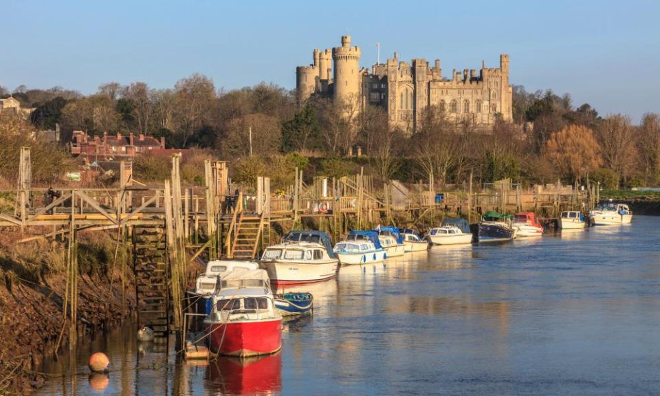 Arundel Castle from the banks of the River Arun.