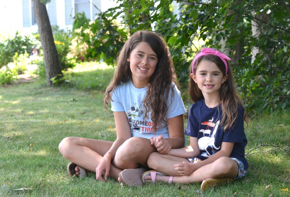 "We like to tell our friends about veganism, said Dani Chianciola, 12, left, and her seven-year-old sister Lana Chianciola of Eastham. The sisters won second place in the People for the Ethical Treatment of Animals Kids’ 2023 All-Star for Animals Contest.